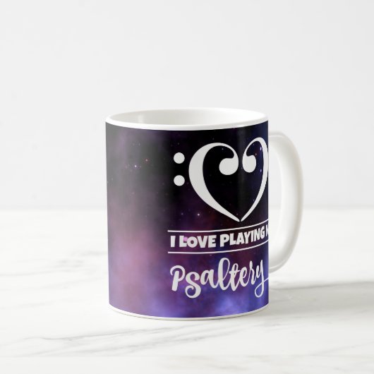 Bass Clef Lila Nebel Liebe Psalterie Kaffeetasse (VorderseiteRechts)