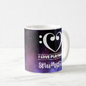 Bass Clef Lila Nebel Liebe Strumstick Kaffeetasse (VorderseiteRechts)