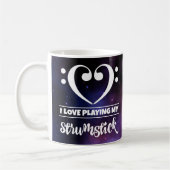 Bass Clef Lila Nebel Liebe Strumstick Kaffeetasse (Links)