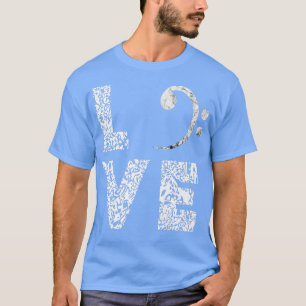Bass Clef Love Bass Guitar Player Leopard Bassist T-Shirt