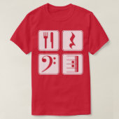 Bass Clef Music Eat Erholung Wiedergeben T-Shirt (Design vorne)