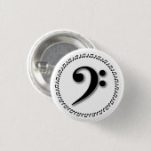 Bass Clef Music Note Design Button (Vorne & Hinten)