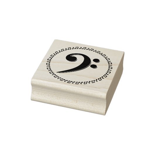 Bass Clef Music Note Design Gummistempel (Stempel)