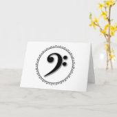 Bass Clef Music Note Design Karte (Gelbe Blume)