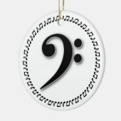 Bass Clef Music Note Design Keramik Ornament (Links)
