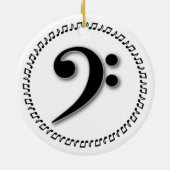 Bass Clef Music Note Design Keramik Ornament (Hinten)