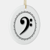 Bass Clef Music Note Design Keramik Ornament (Rechts)