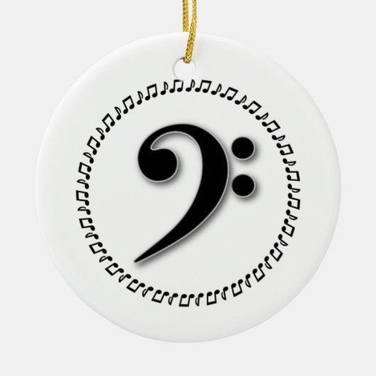 Bass Clef Music Note Design Keramik Ornament (Vorne)