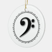 Bass Clef Music Note Design Keramik Ornament (Links)