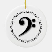 Bass Clef Music Note Design Keramik Ornament (Hinten)