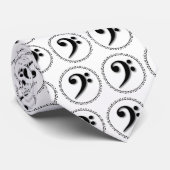 Bass Clef Music Note Design Krawatte (Gerollt)