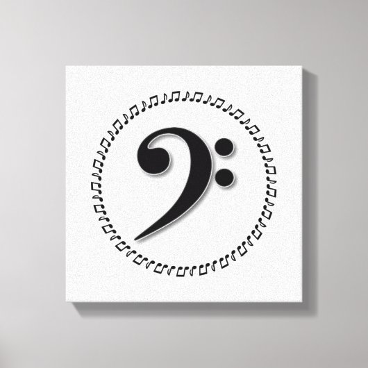 Bass Clef Music Note Design Leinwanddruck (Vorderseite)