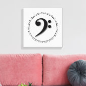 Bass Clef Music Note Design Leinwanddruck (Insitu (Wohnzimmer))