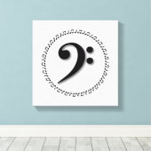 Bass Clef Music Note Design Leinwanddruck (Insitu (Holzboden))
