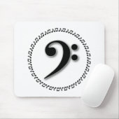 Bass Clef Music Note Design Mousepad (Mit Mouse)