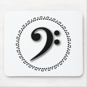 Bass Clef Music Note Design Mousepad