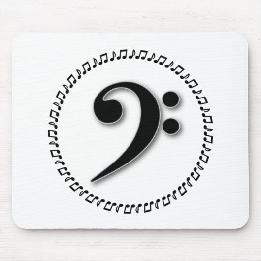 Bass Clef Music Note Design Mousepad (Vorne)
