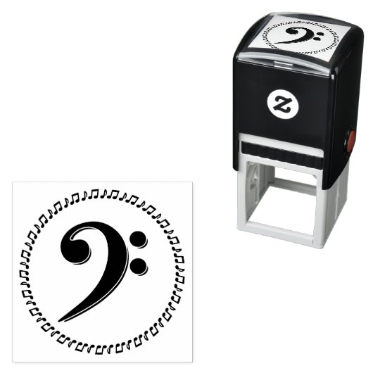 Bass Clef Music Note Design Permastempel (Beispiel)