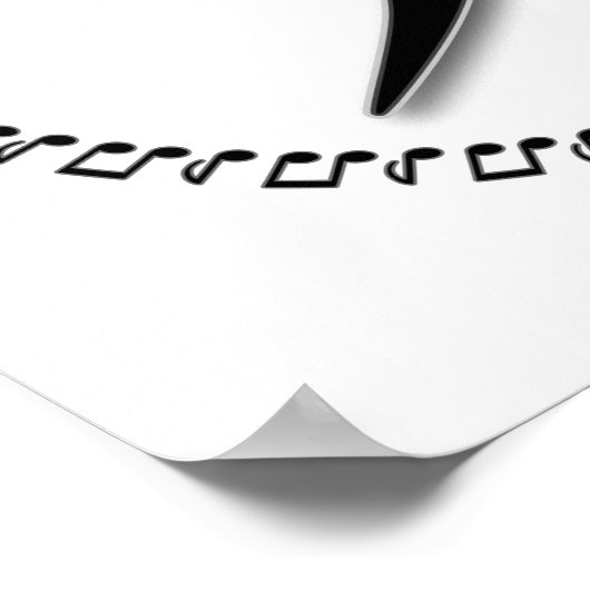 Bass Clef Music Note Design Poster (Ecke)