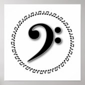 Bass Clef Music Note Design Poster (Vorne)