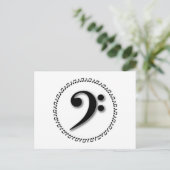 Bass Clef Music Note Design Postkarte (Stehend Vorderseite)