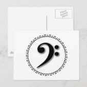 Bass Clef Music Note Design Postkarte (Vorne/Hinten)