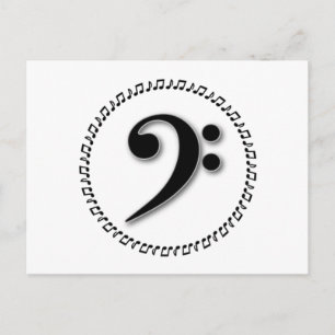 Bass Clef Music Note Design Postkarte