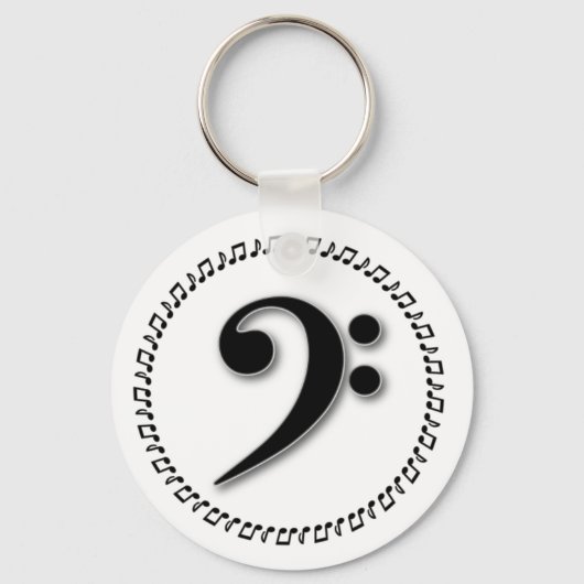 Bass Clef Music Note Design Schlüsselanhänger (Vorderseite)