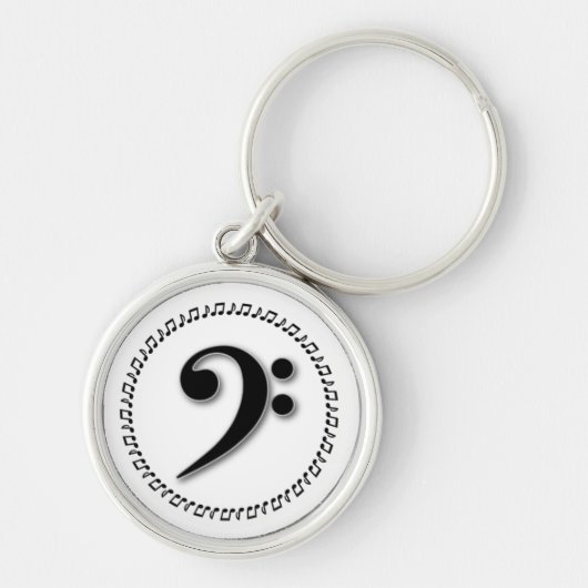 Bass Clef Music Note Design Schlüsselanhänger (Vorne)