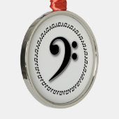 Bass Clef Music Note Design Silbernes Ornament (Rechts)