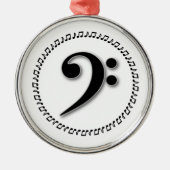 Bass Clef Music Note Design Silbernes Ornament (Vorne)