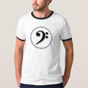 Bass Clef Music Note Design T-Shirt