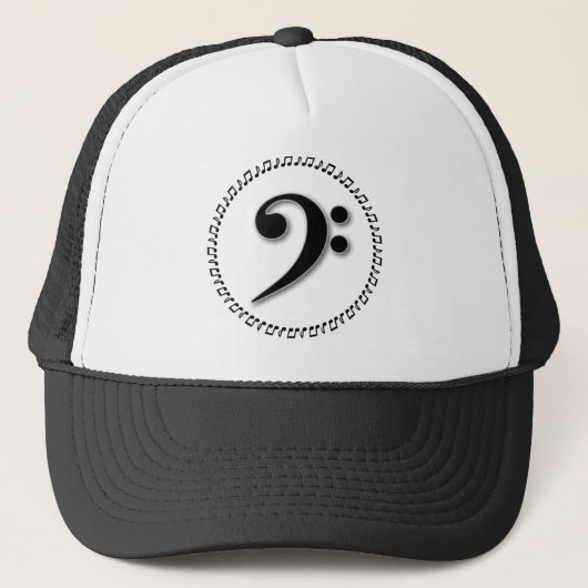 Bass Clef Music Note Design Truckerkappe (Vorderseite)