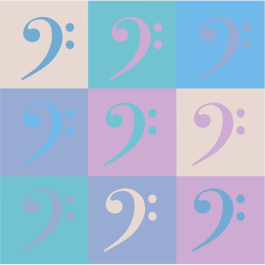 Bass Clef Music Pattern Pastel Aufkleber (Vorderseite)