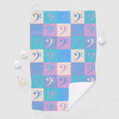 Bass Clef Music Pattern Pastel Golfhandtuch (Insitu)
