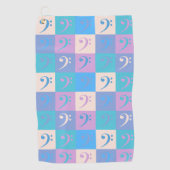 Bass Clef Music Pattern Pastel Golfhandtuch (Vorderseite)