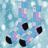 Bass Clef Music Pattern Pastel Socken