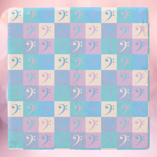 Bass Clef Music Pattern Pastel Steinuntersetzer