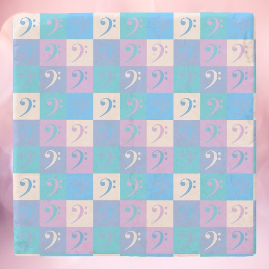 Bass Clef Music Pattern Pastel Steinuntersetzer