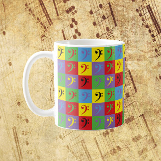 Bass Clef Music Pop Art Rainbow Muster Kaffeetasse