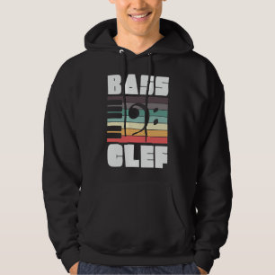 Bass Clef Music Retro Vintag Bassist Musiker Hoodie