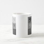 Bass Clef Music Symbol Muster Schwarz Grau Kaffeetasse (Mittel)