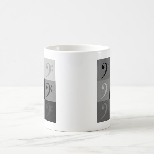 Bass Clef Music Symbol Muster Schwarz Grau Kaffeetasse (Mittel)