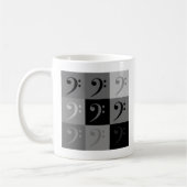 Bass Clef Music Symbol Muster Schwarz Grau Kaffeetasse (Links)