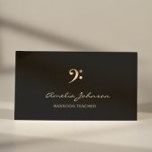 Bass Clef Music Teacher Gold&Black Beruflich Visitenkarte