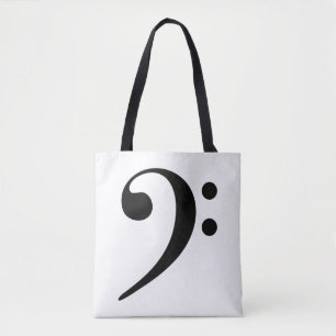 Bass Clef Musical Tote Bag Tasche
