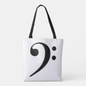 Bass Clef Musical Tote Bag Tasche (Rückseite)