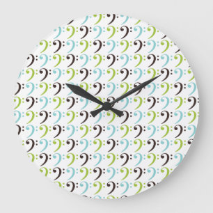 Bass Clef Musikinstrument Orchester Band Geschenk Große Wanduhr