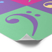 Bass Clef Muster Bright Color Pattern Poster (Ecke)