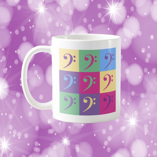 Bass Clef Muster farbenfroh Kaffeetasse